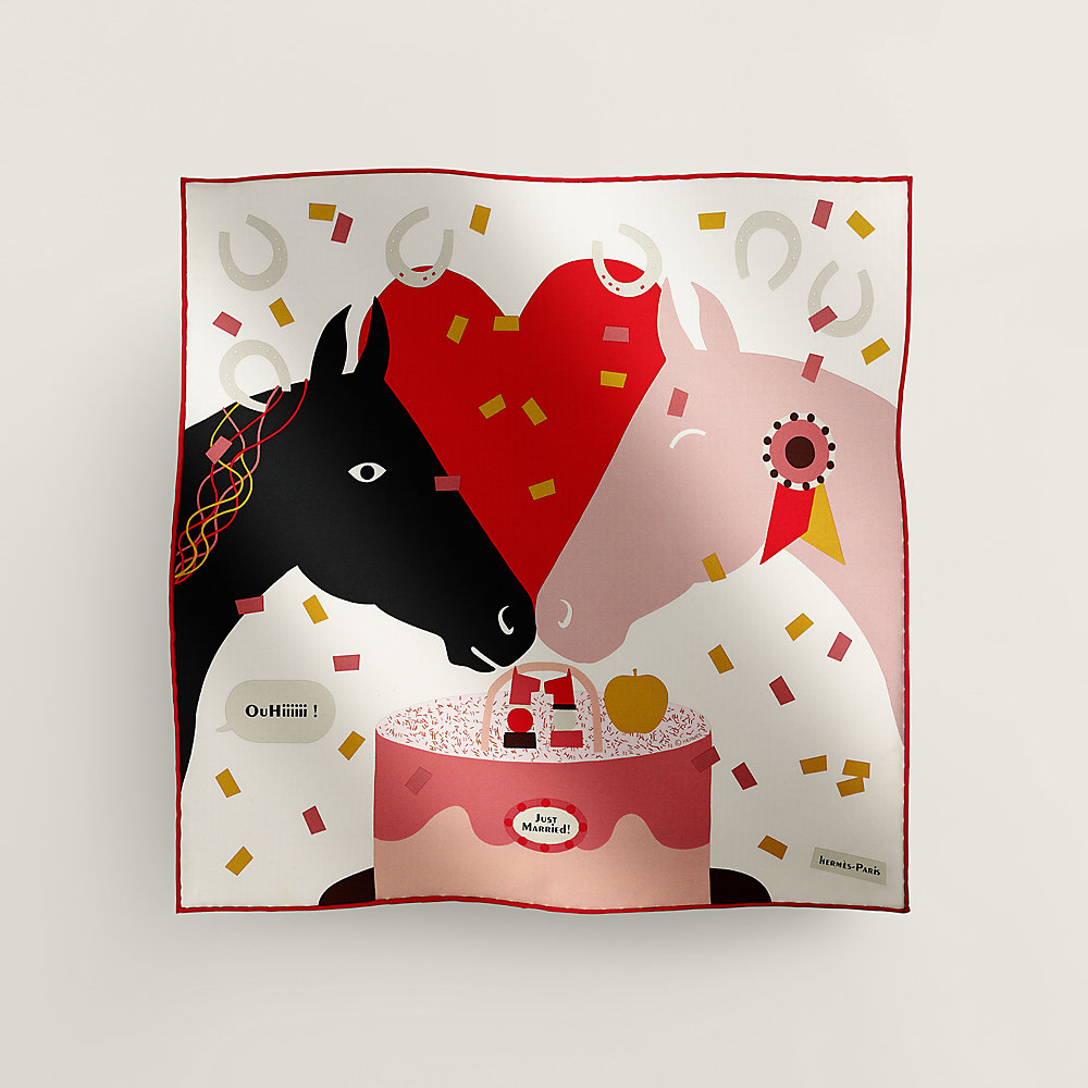 人気【HERMES】Just Married scarf 45〈直営店〉 HERMES スカーフ Just Married scarf 45 直営店ラッピング